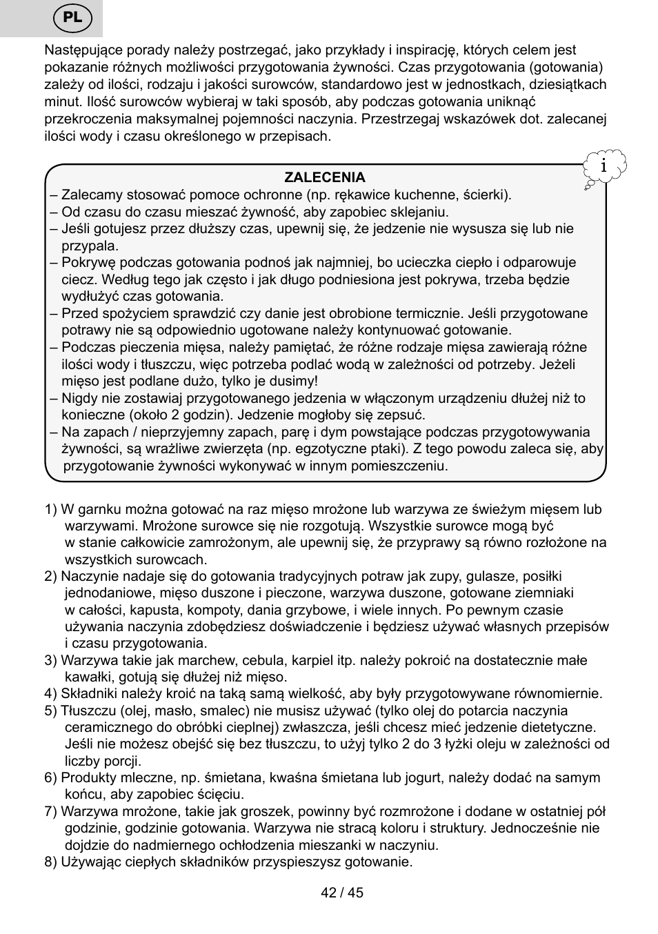 ETA PEČENKA User Manual | Page 42 / 48