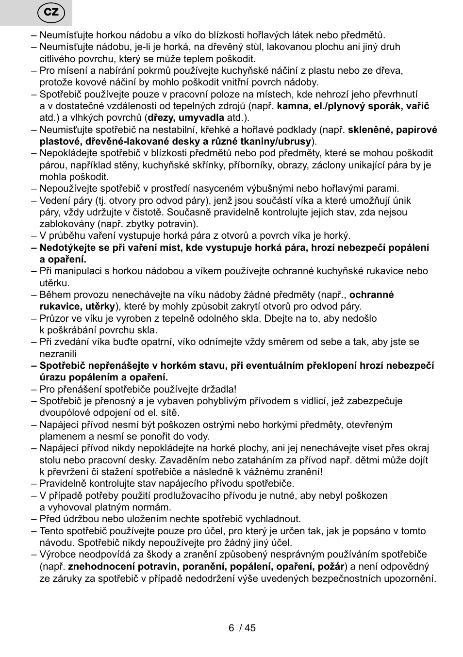 ETA PEČENKA User Manual | Page 6 / 48