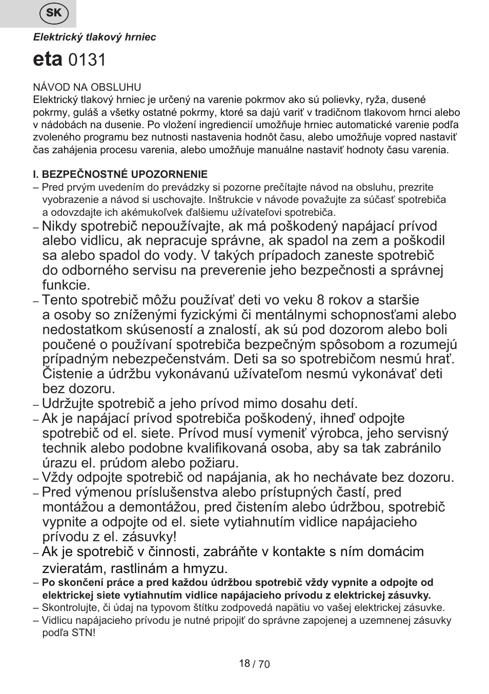 ETA Biopot User Manual | Page 18 / 72