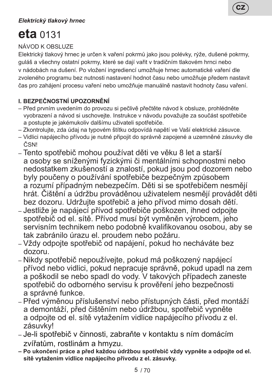 ETA Biopot User Manual | Page 5 / 72