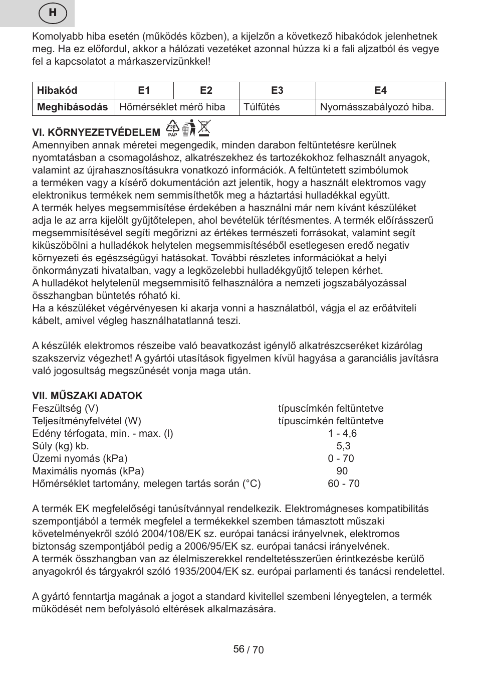 ETA Biopot User Manual | Page 56 / 72