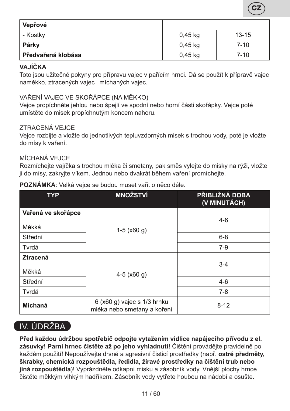 Iv. údržba | ETA Calderon User Manual | Page 11 / 64