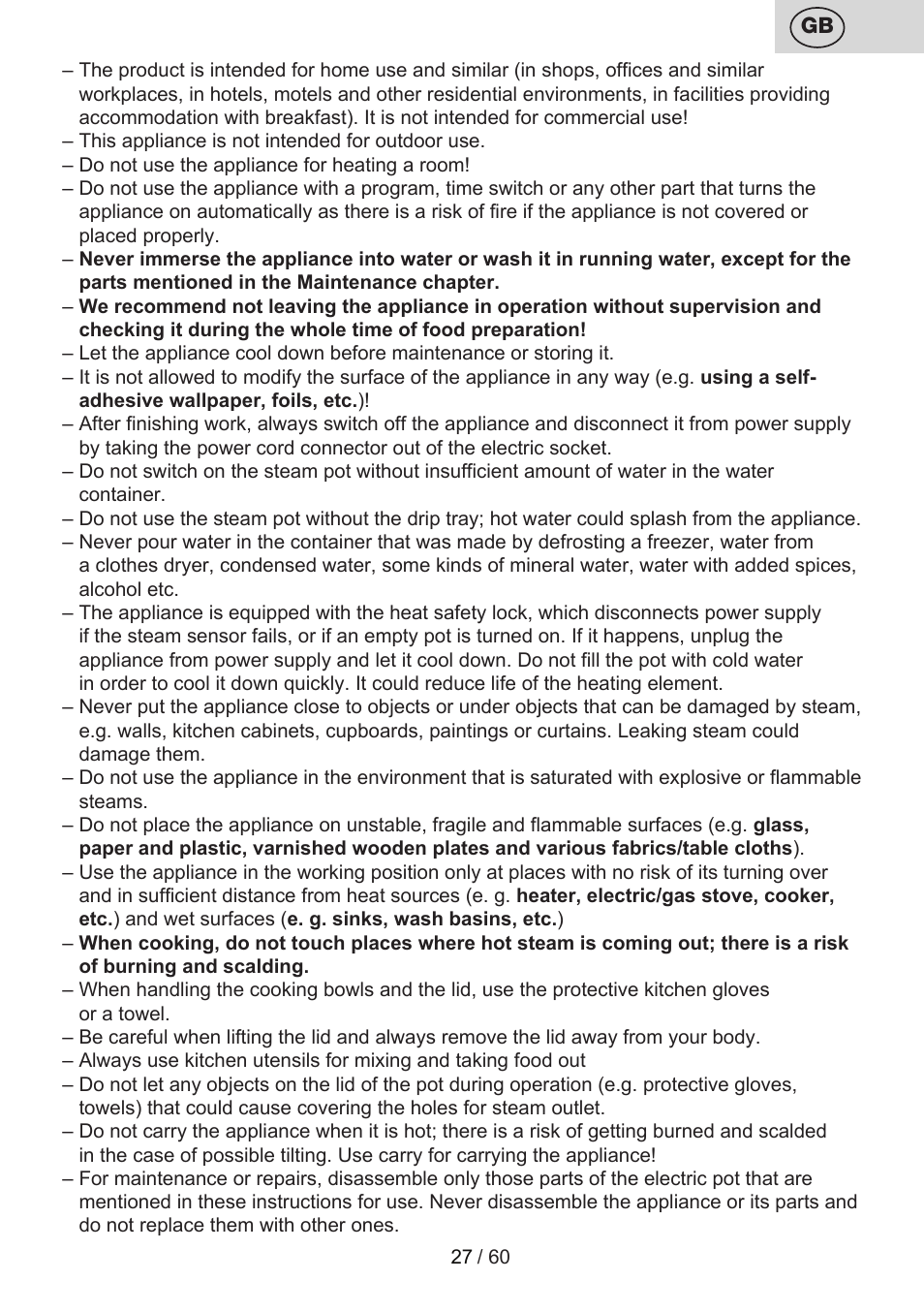 ETA Calderon User Manual | Page 27 / 64