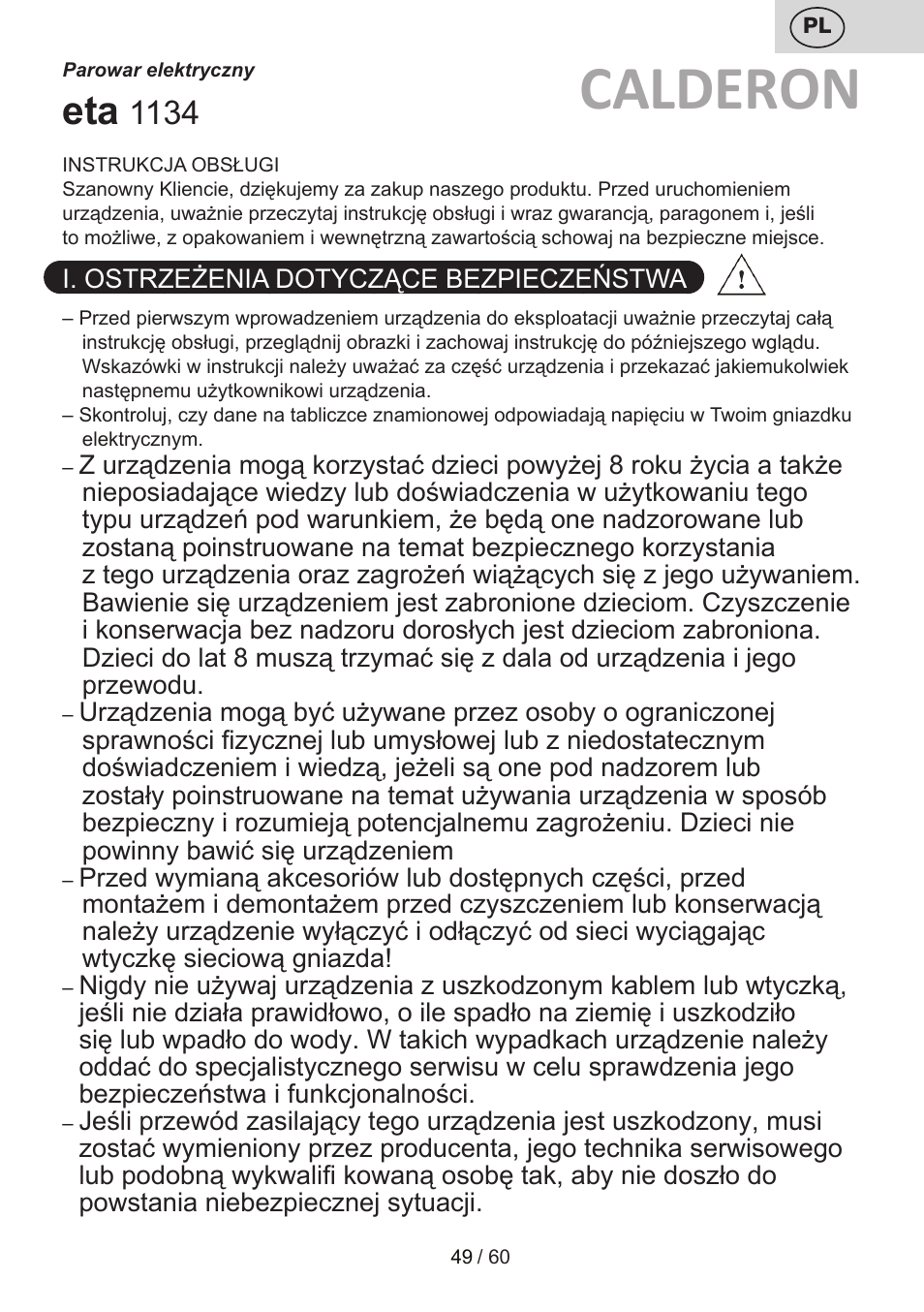 Calderon | ETA Calderon User Manual | Page 49 / 64