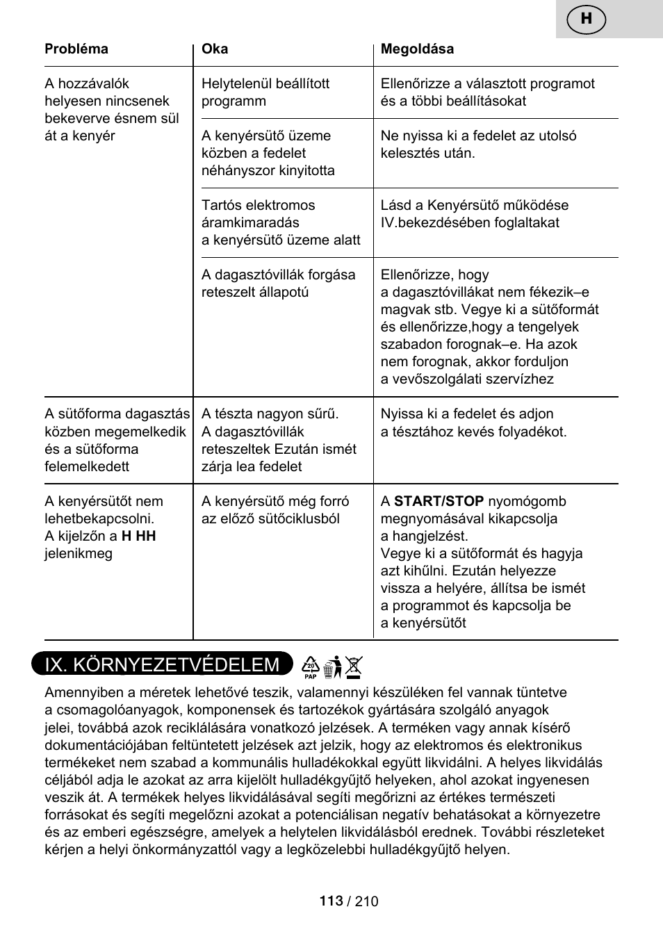 Ix. környezetvédelem | ETA Duplica Vital User Manual | Page 113 / 212
