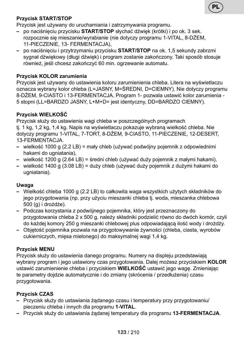 ETA Duplica Vital User Manual | Page 123 / 212