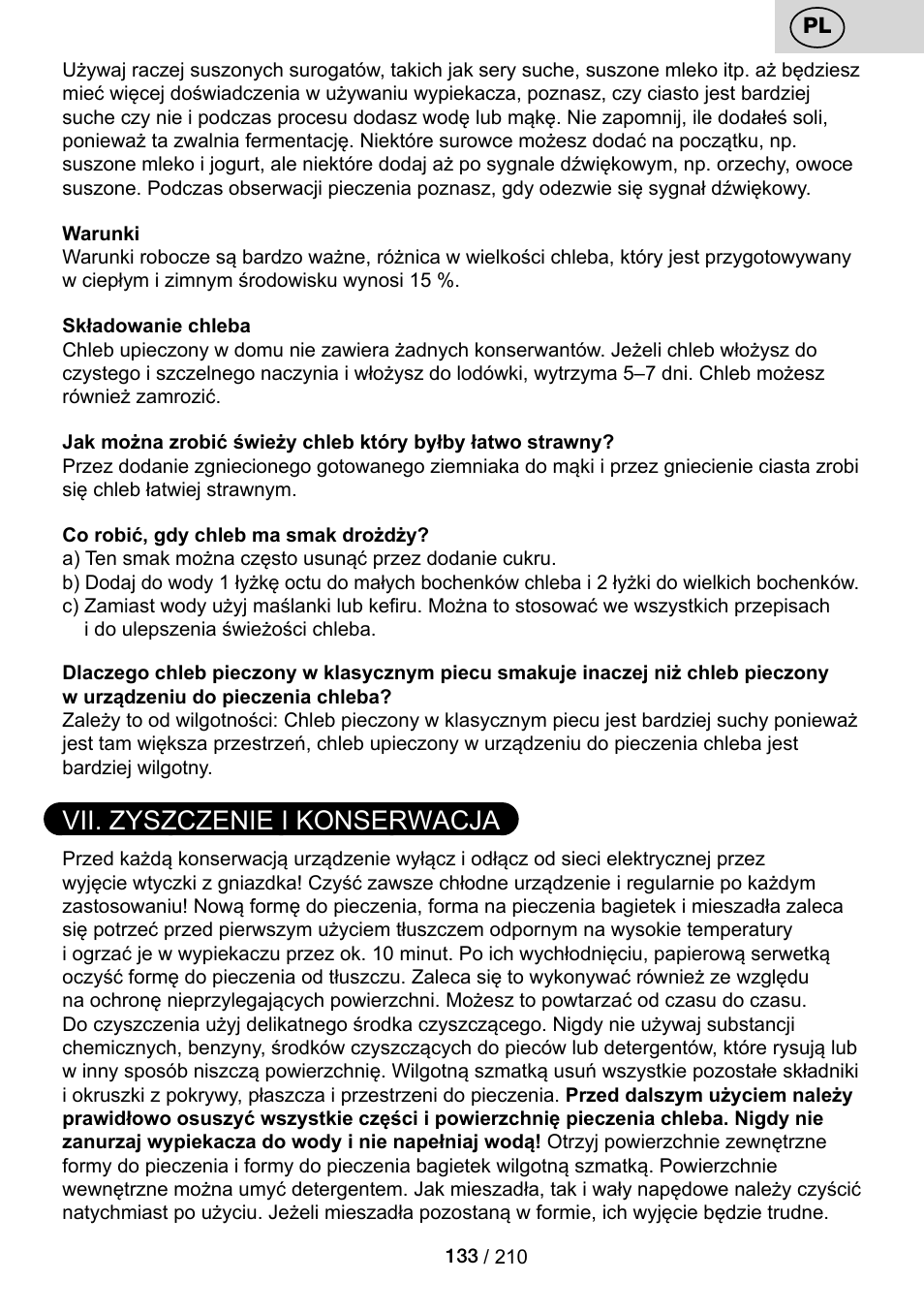 Vii. zyszczenie i konserwacja | ETA Duplica Vital User Manual | Page 133 / 212