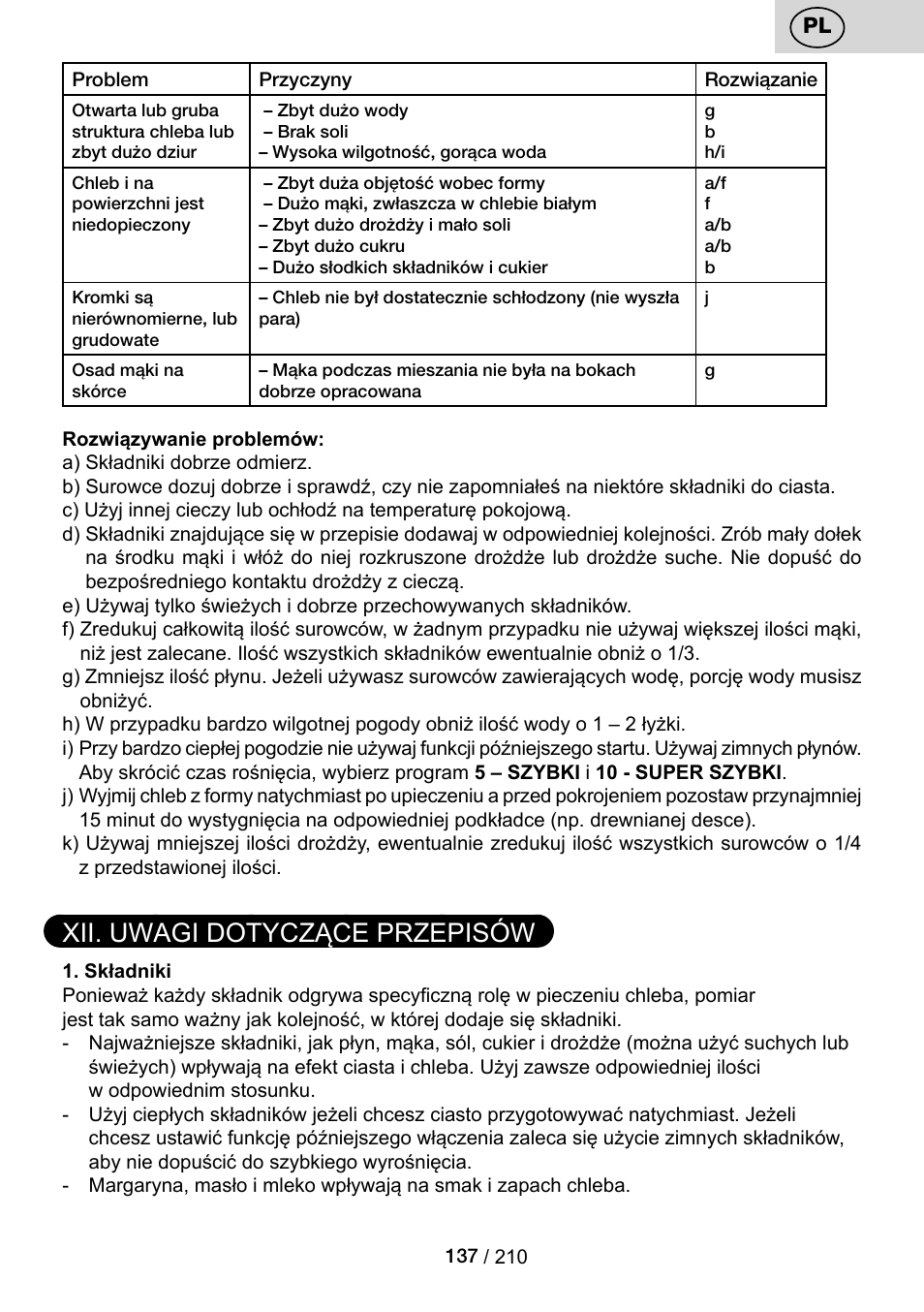 Xii. uwagi dotyczące przepisów | ETA Duplica Vital User Manual | Page 137 / 212