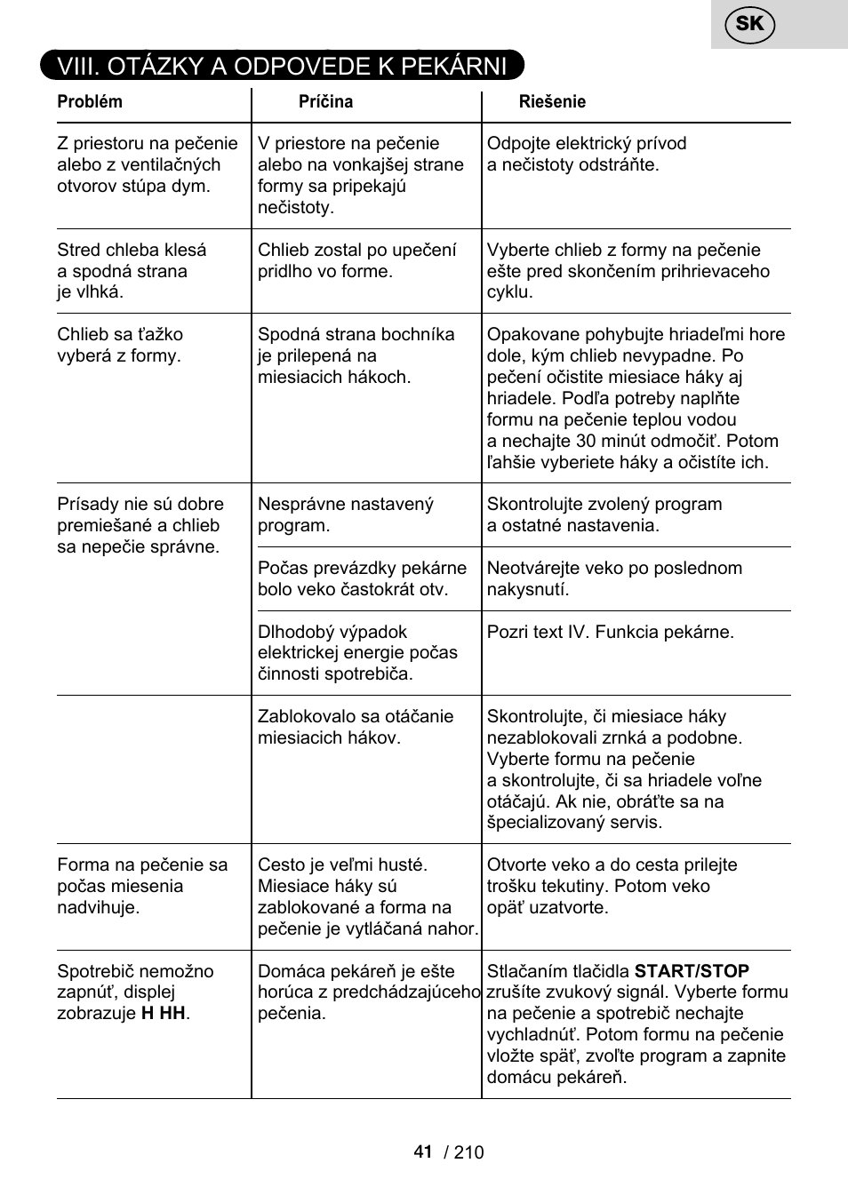 Viii. otázky a odpovede k pekárni | ETA Duplica Vital User Manual | Page 41 / 212