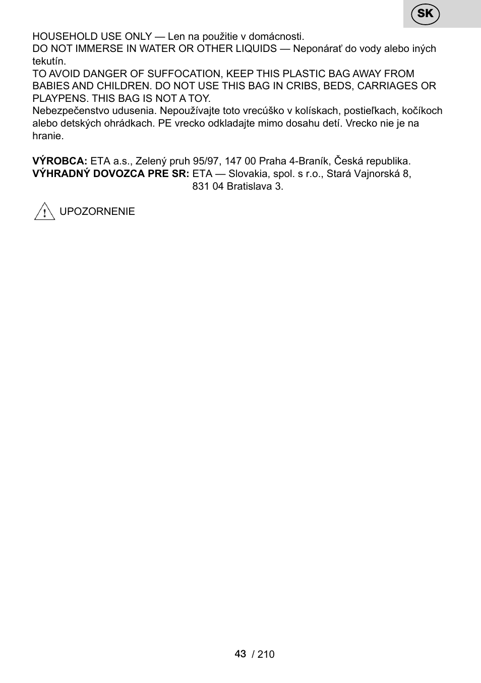 ETA Duplica Vital User Manual | Page 43 / 212