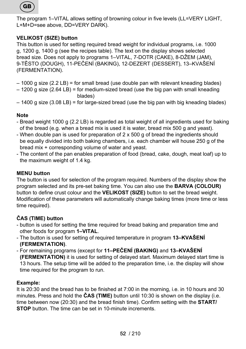 ETA Duplica Vital User Manual | Page 52 / 212