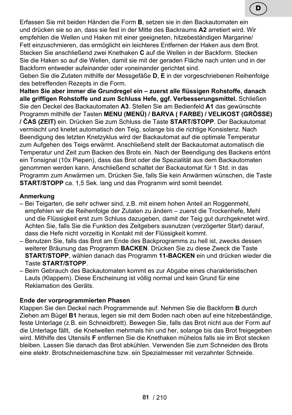 ETA Duplica Vital User Manual | Page 81 / 212