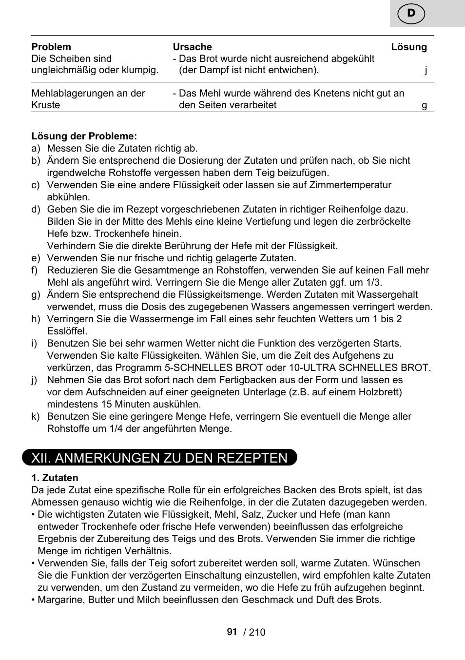 Xii. anmerkungen zu den rezepten | ETA Duplica Vital User Manual | Page 91 / 212