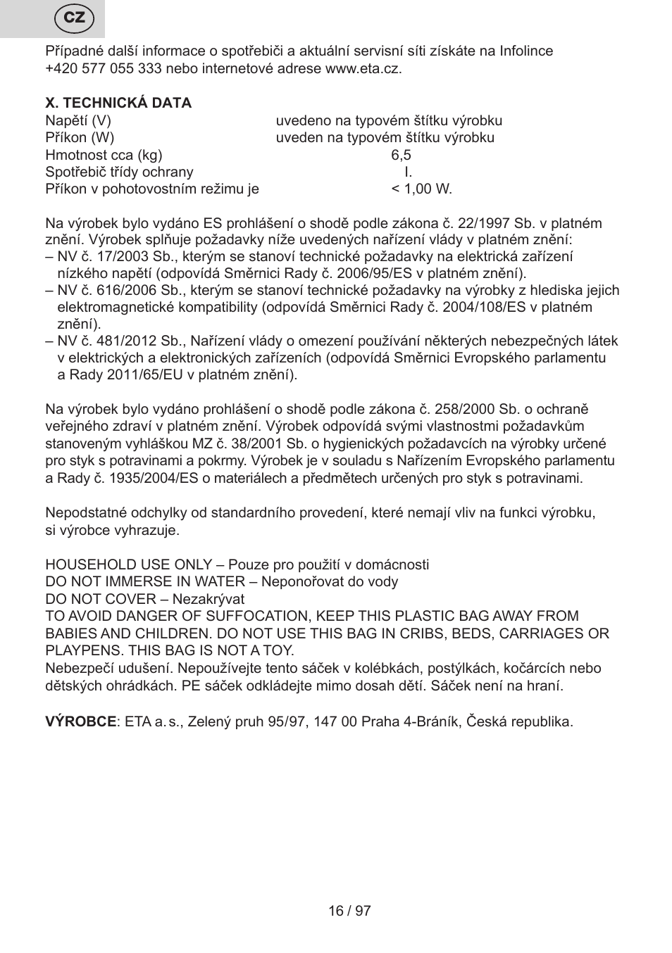 ETA Crustum User Manual | Page 16 / 100