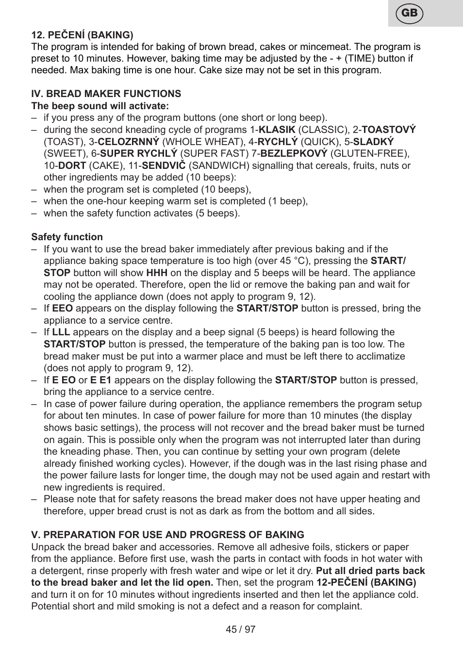ETA Crustum User Manual | Page 45 / 100