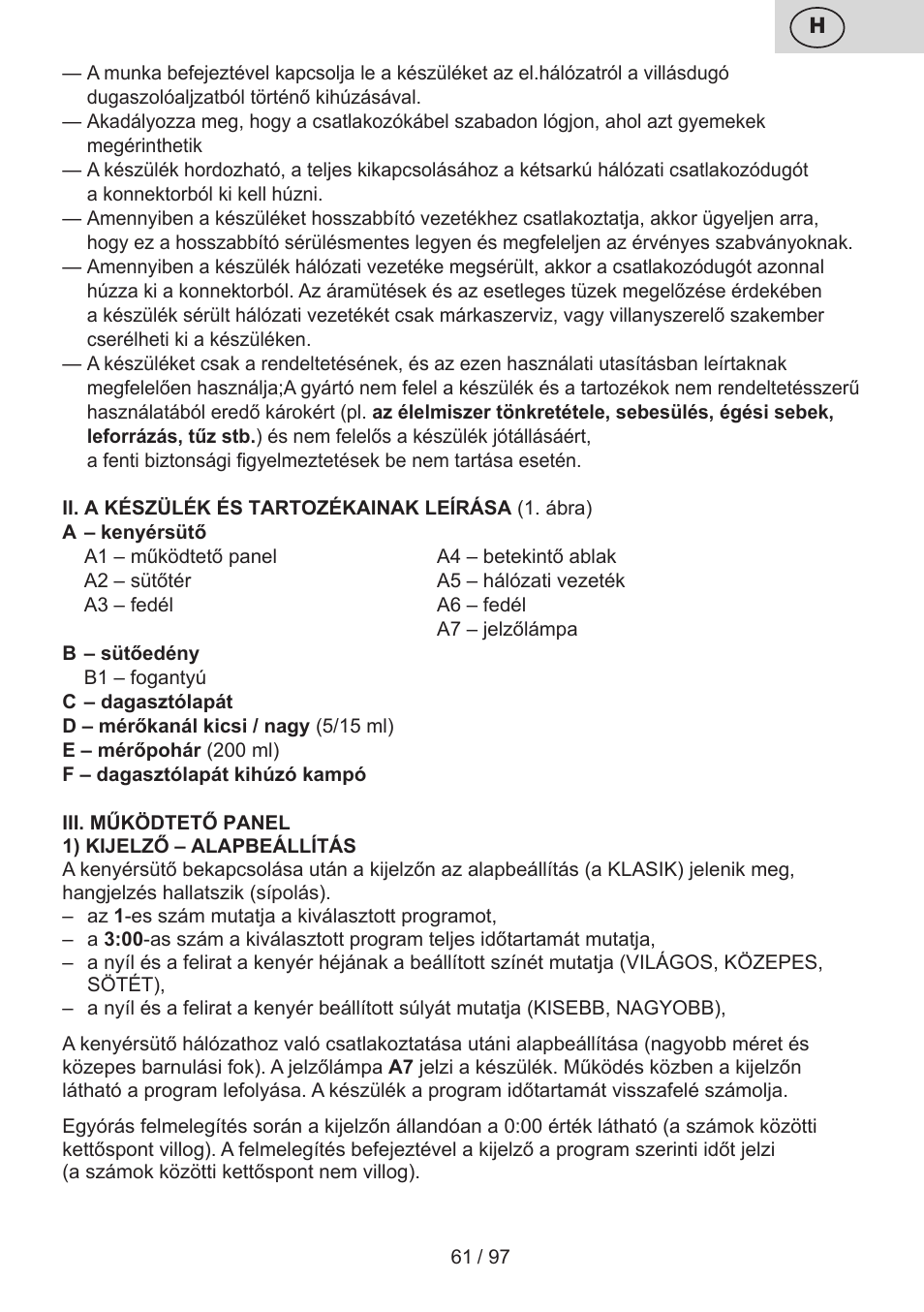 ETA Crustum User Manual | Page 61 / 100