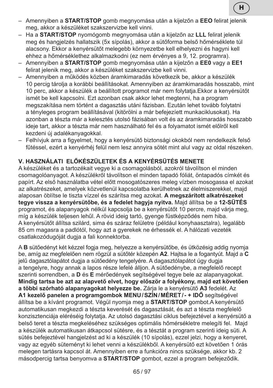 ETA Crustum User Manual | Page 65 / 100