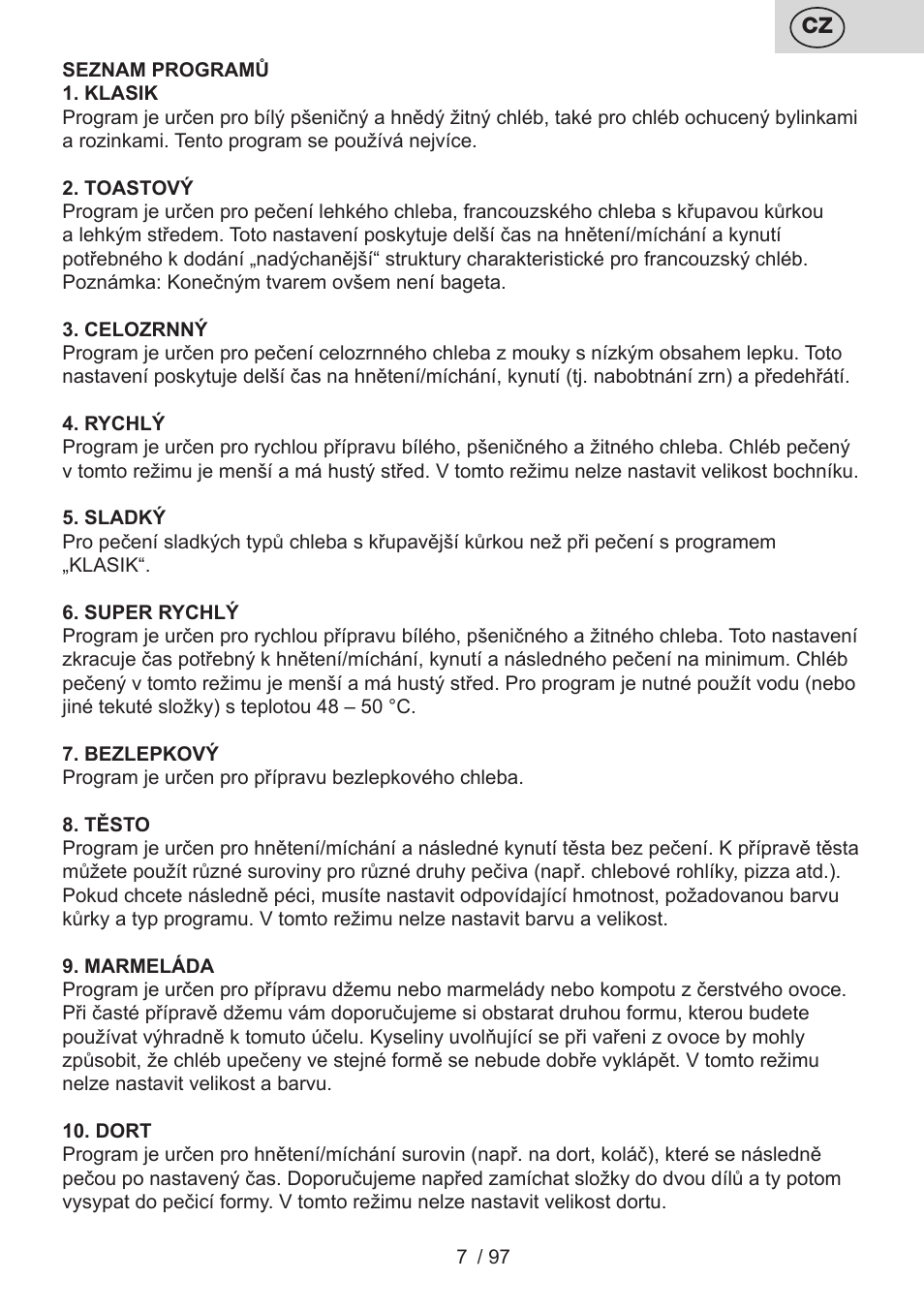 ETA Crustum User Manual | Page 7 / 100
