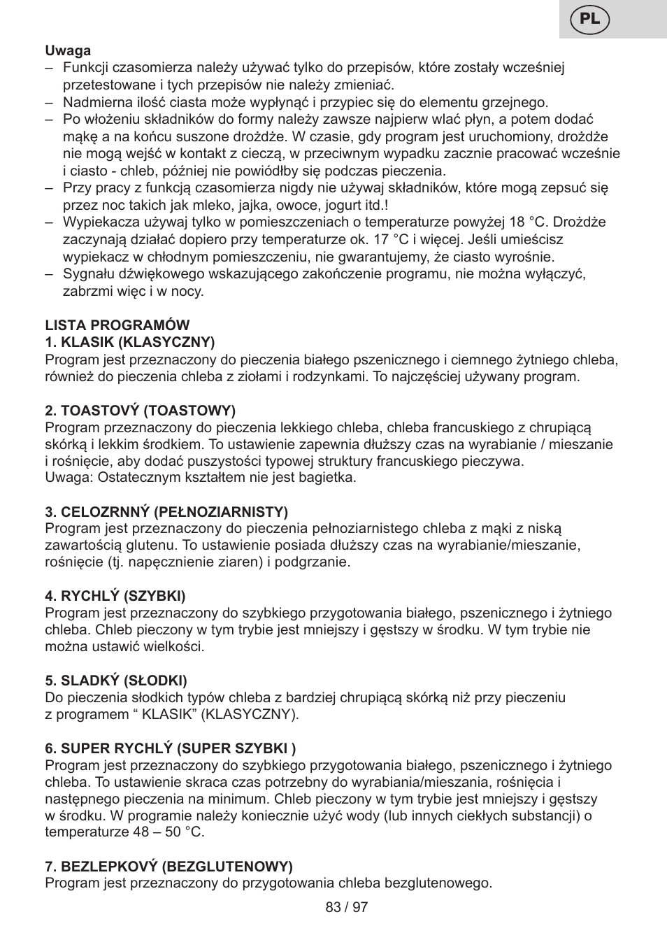 ETA Crustum User Manual | Page 83 / 100