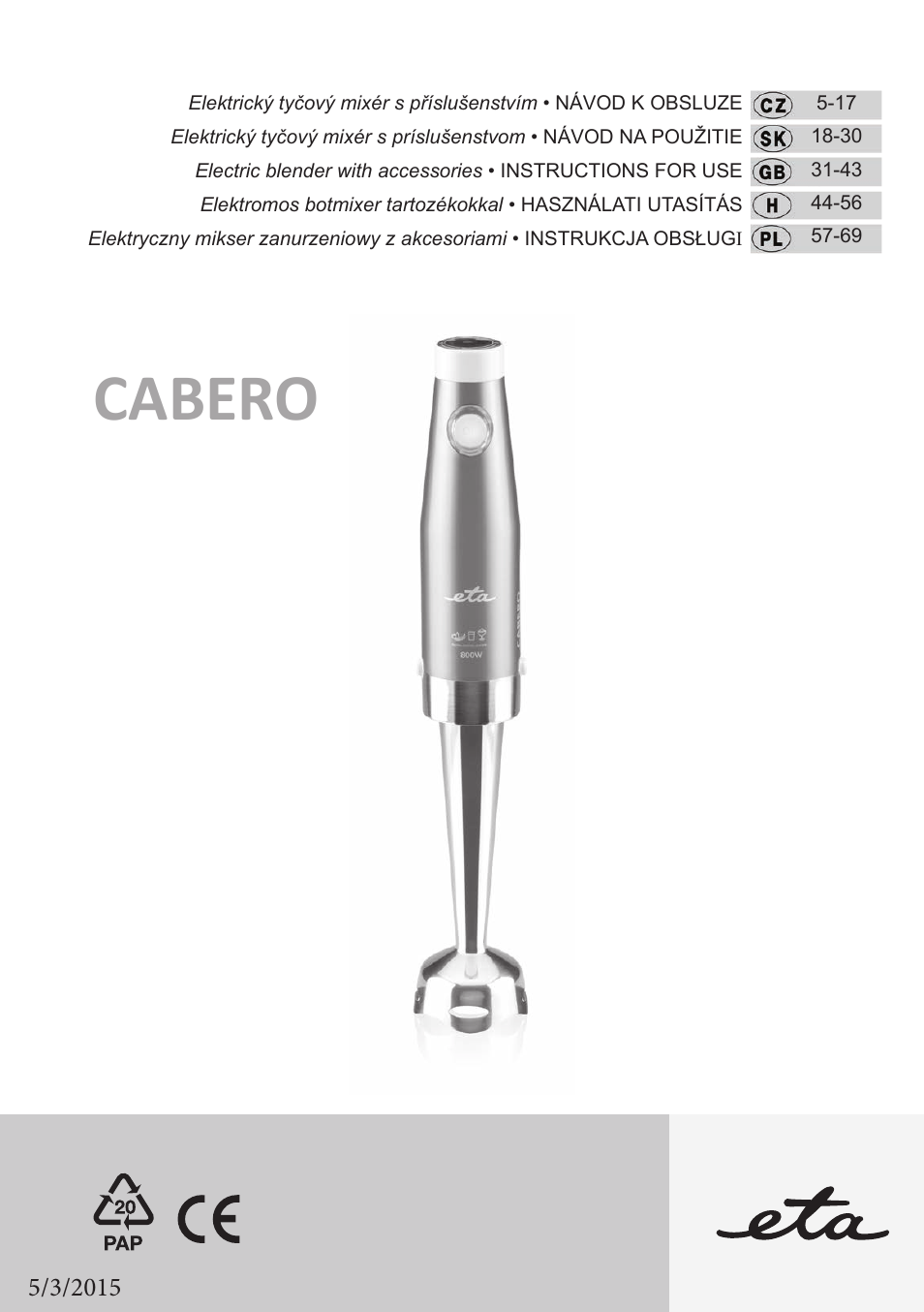 ETA Cabero 4 v 1 User Manual | 72 pages