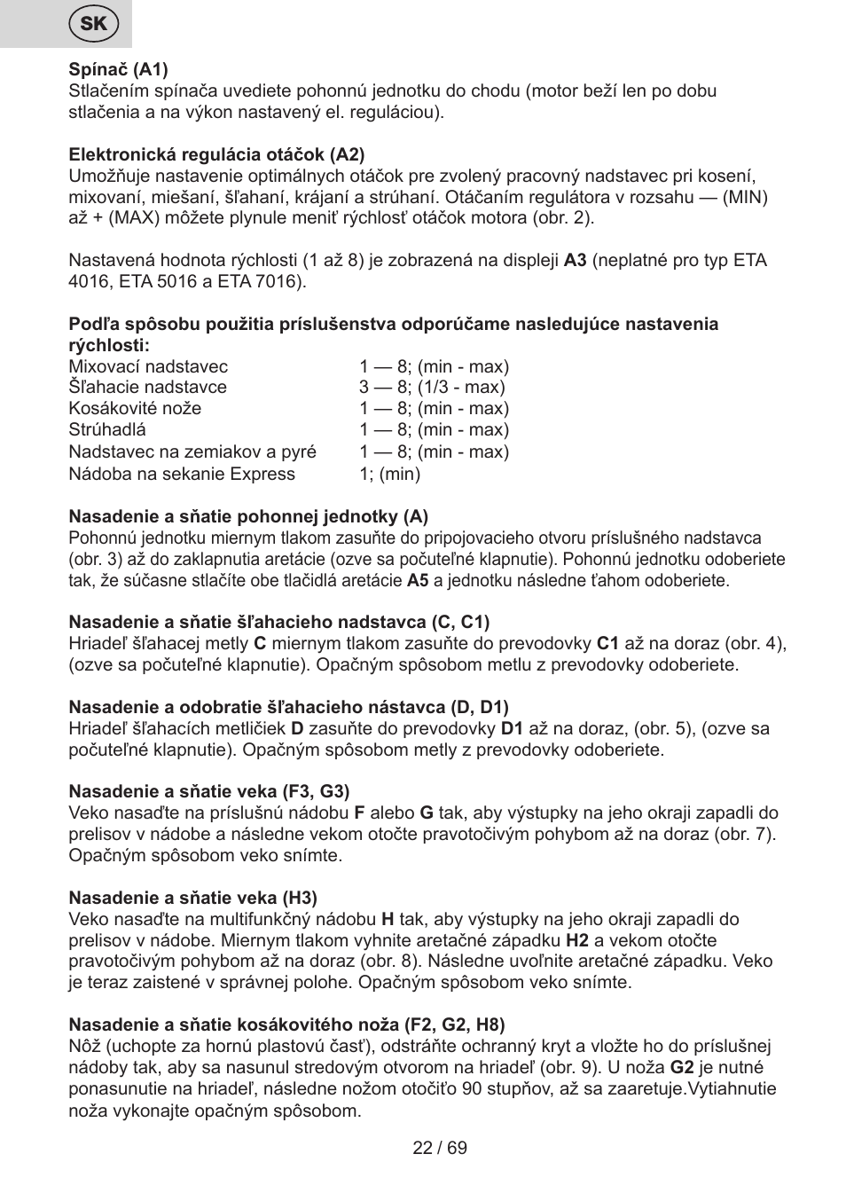 ETA Cabero 4 v 1 User Manual | Page 22 / 72