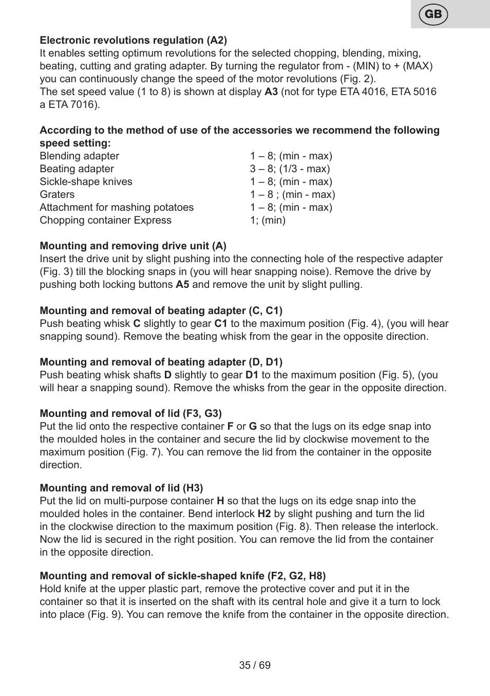 ETA Cabero 4 v 1 User Manual | Page 35 / 72