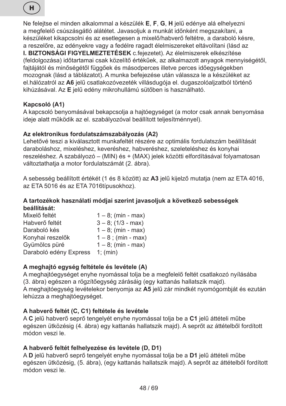 ETA Cabero 4 v 1 User Manual | Page 48 / 72