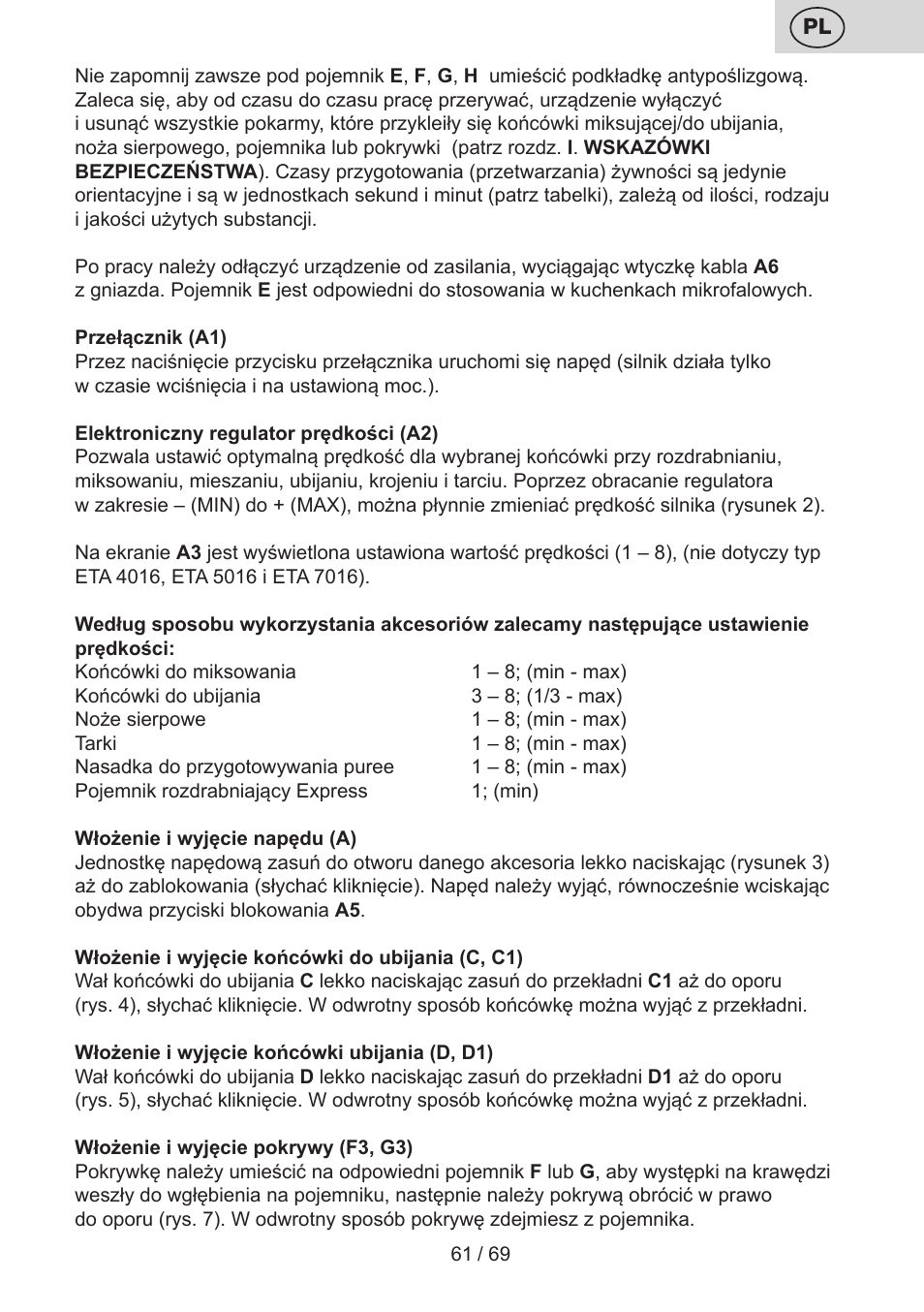 ETA Cabero 4 v 1 User Manual | Page 61 / 72