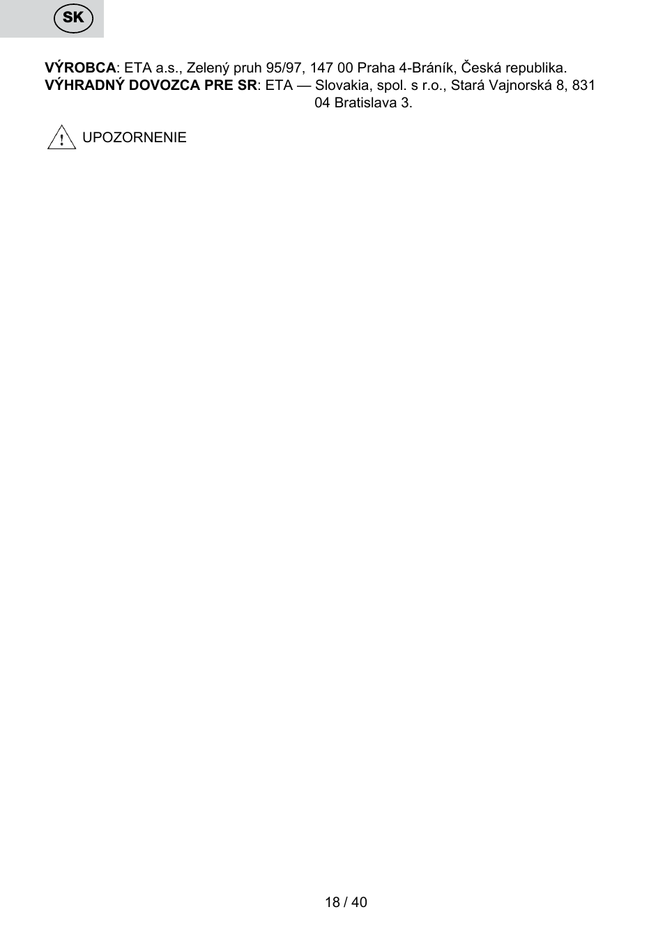 ETA Cuore User Manual | Page 18 / 44