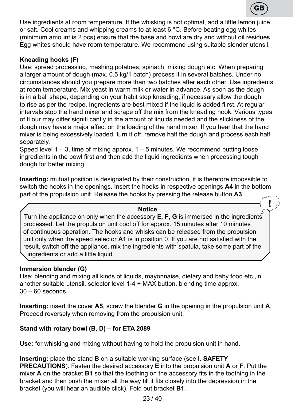 ETA Cuore User Manual | Page 23 / 44