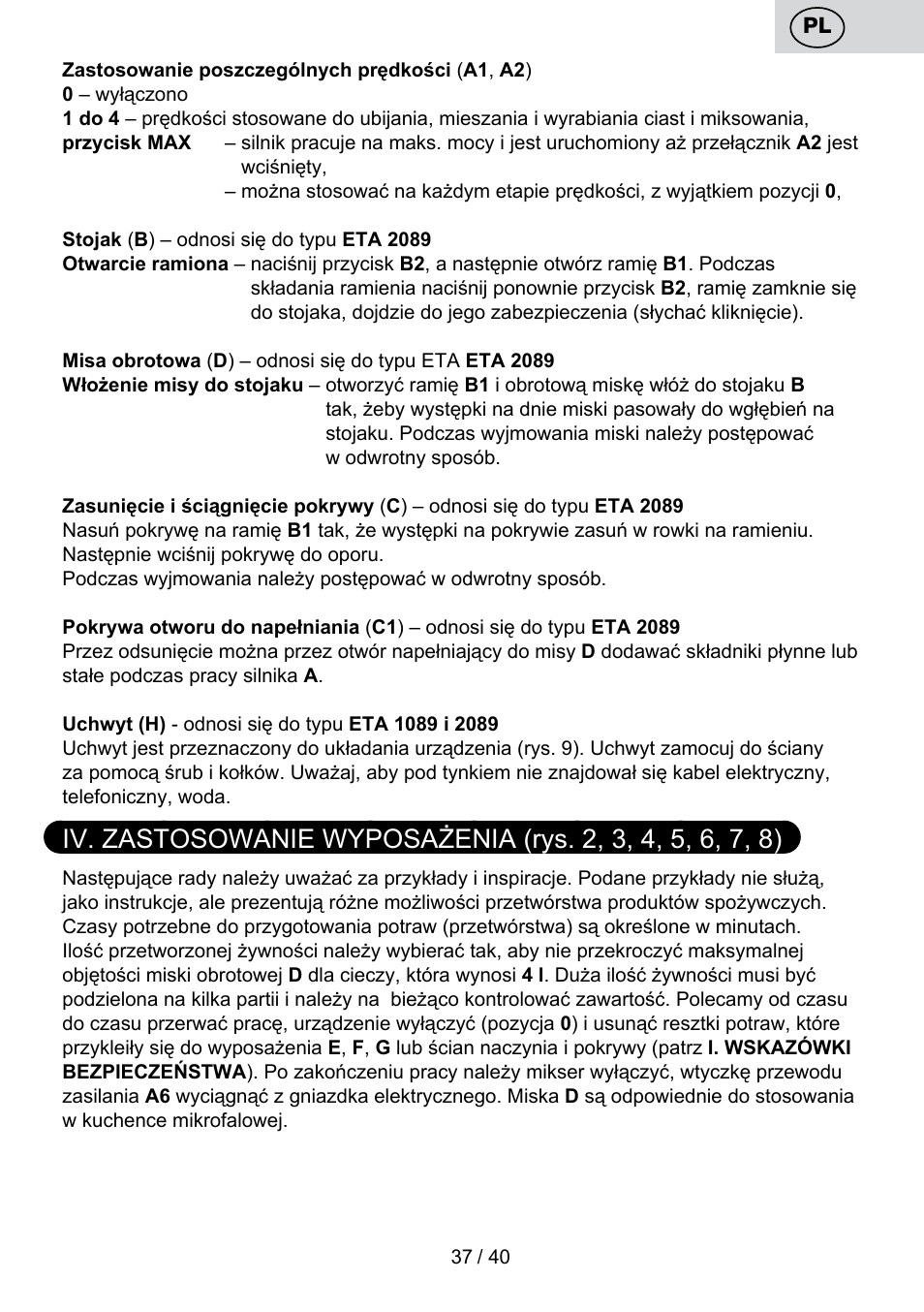 ETA Cuore User Manual | Page 37 / 44