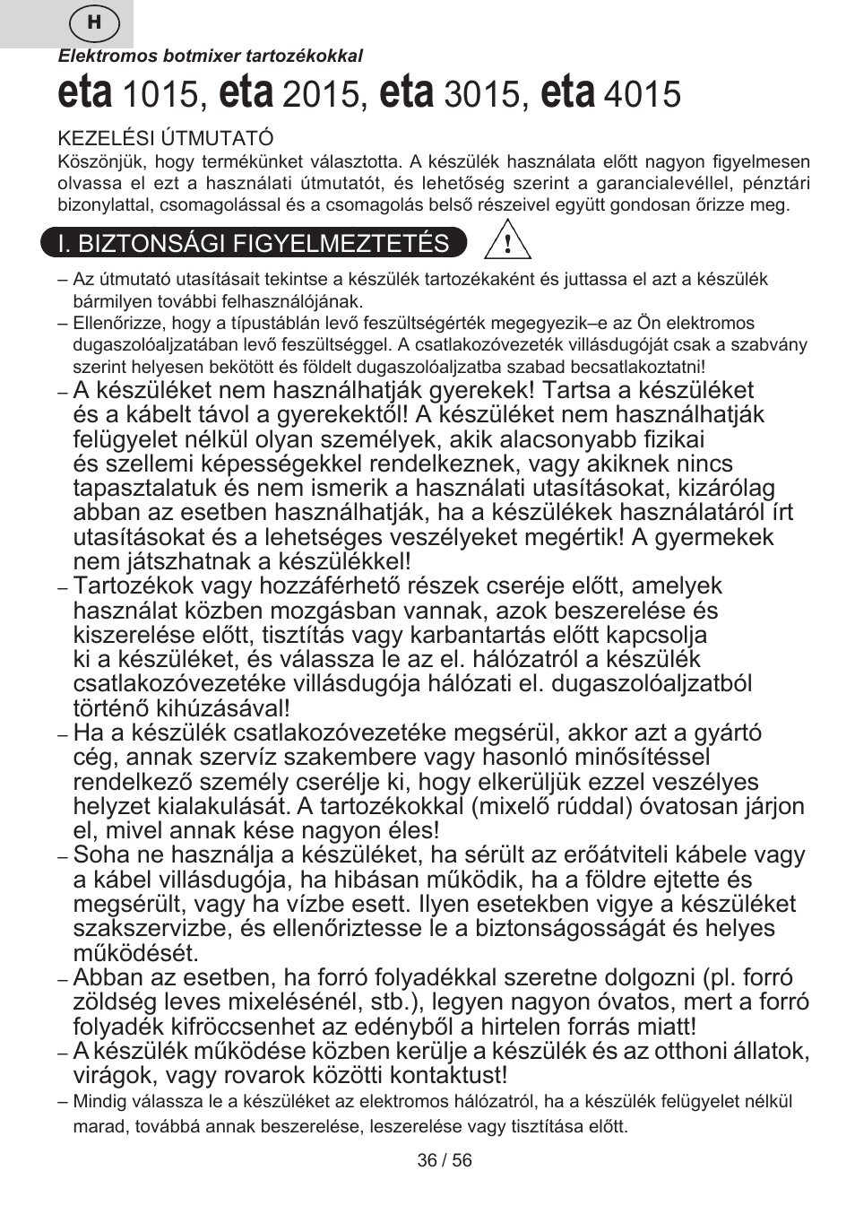 ETA Spesso User Manual | Page 36 / 60