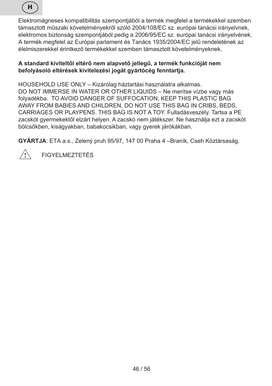 ETA Spesso User Manual | Page 46 / 60