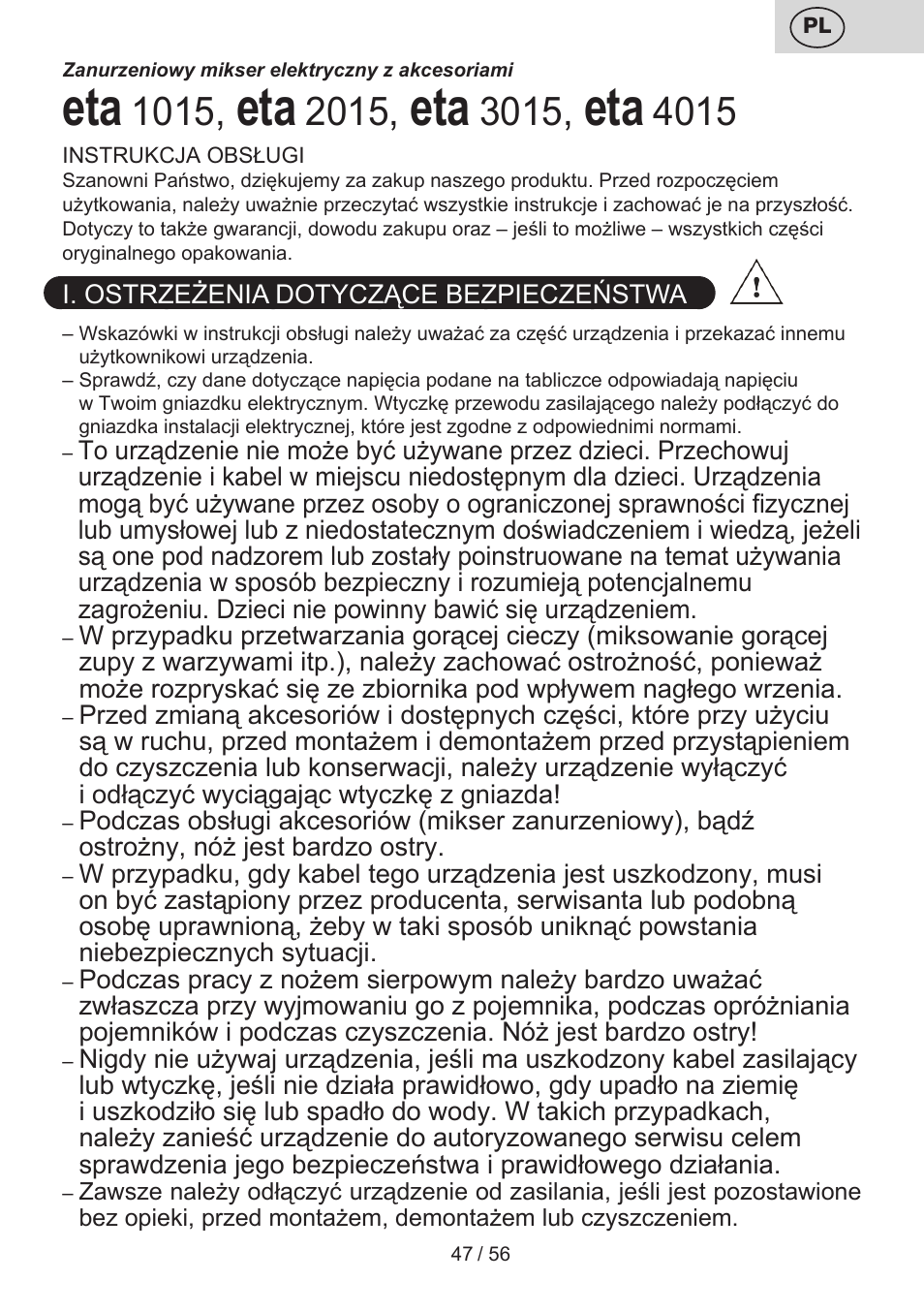 ETA Spesso User Manual | Page 47 / 60