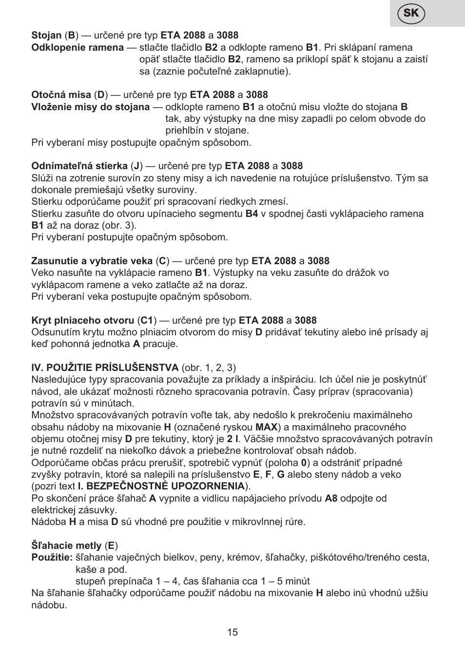 ETA Multiplo User Manual | Page 15 / 68