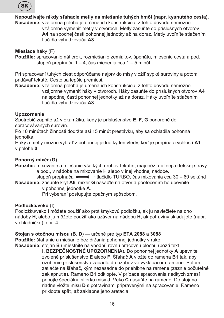 ETA Multiplo User Manual | Page 16 / 68