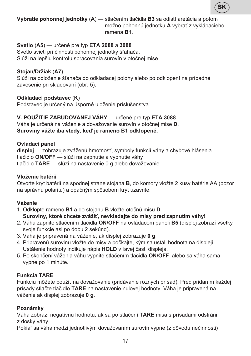 ETA Multiplo User Manual | Page 17 / 68