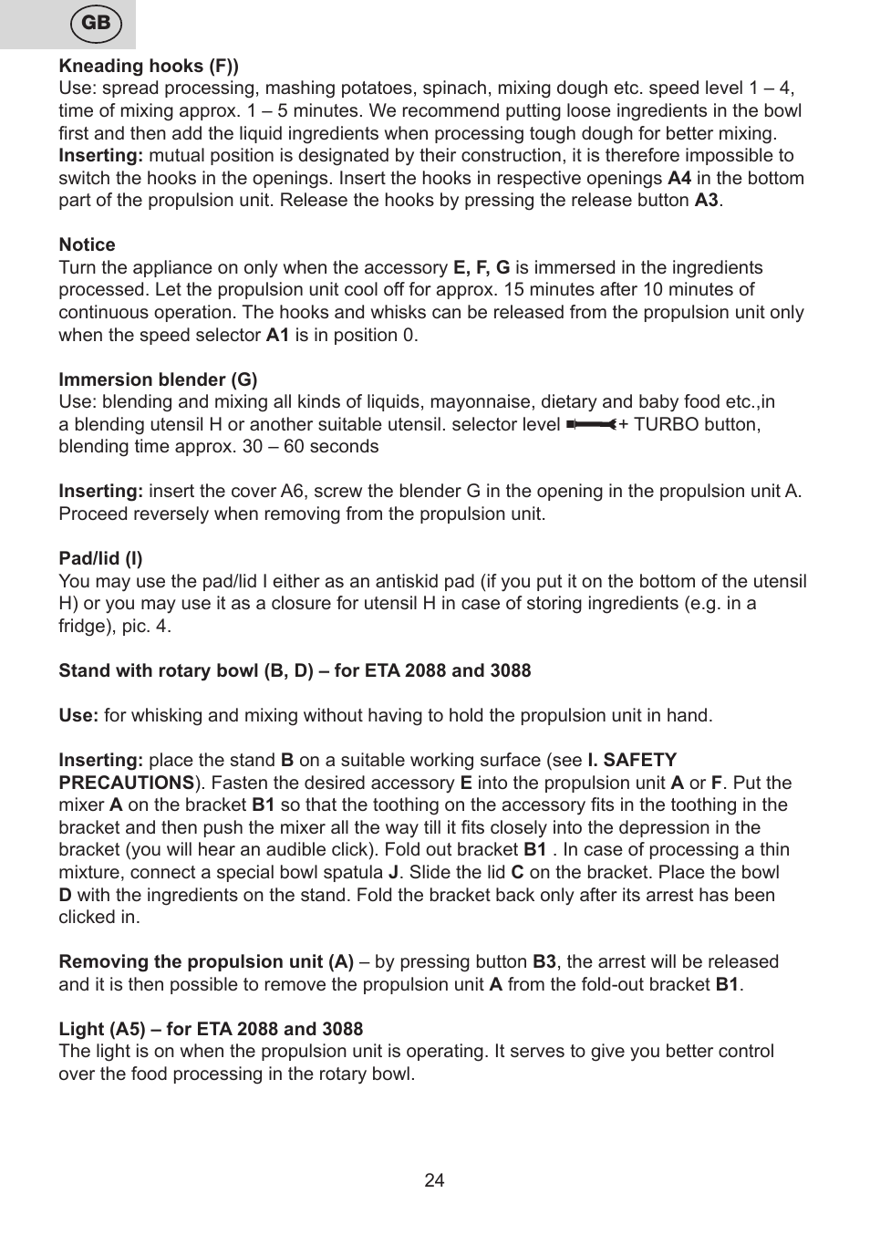 ETA Multiplo User Manual | Page 24 / 68