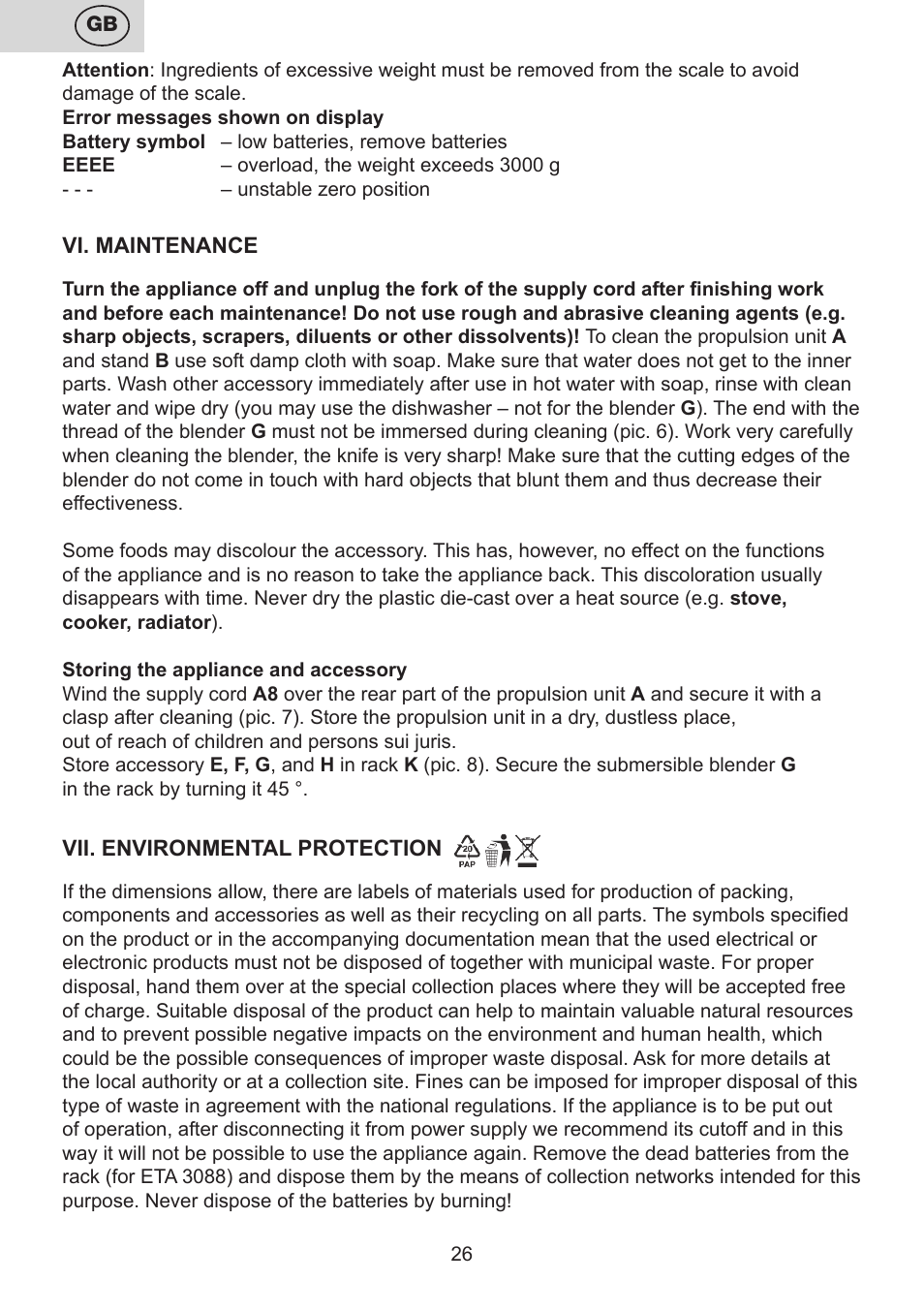 ETA Multiplo User Manual | Page 26 / 68