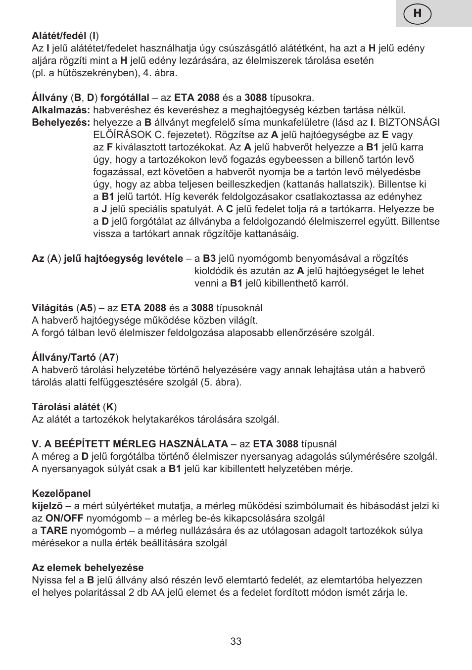 ETA Multiplo User Manual | Page 33 / 68