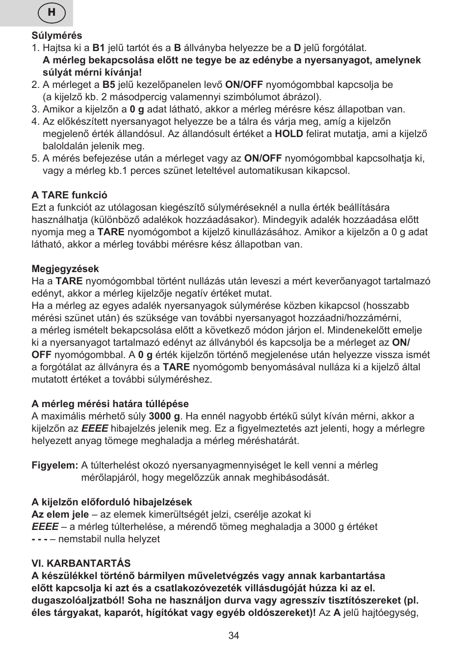 ETA Multiplo User Manual | Page 34 / 68