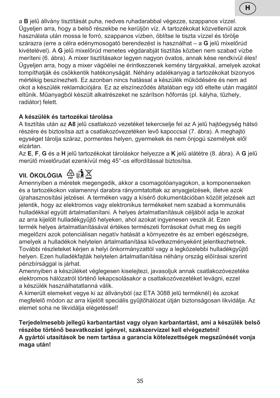 ETA Multiplo User Manual | Page 35 / 68