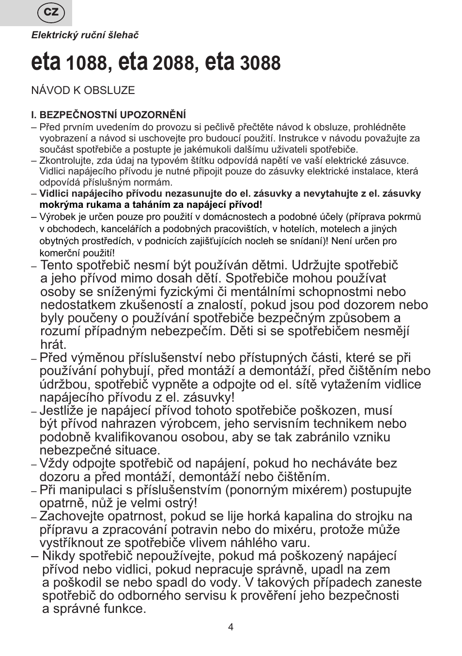 ETA Multiplo User Manual | Page 4 / 68