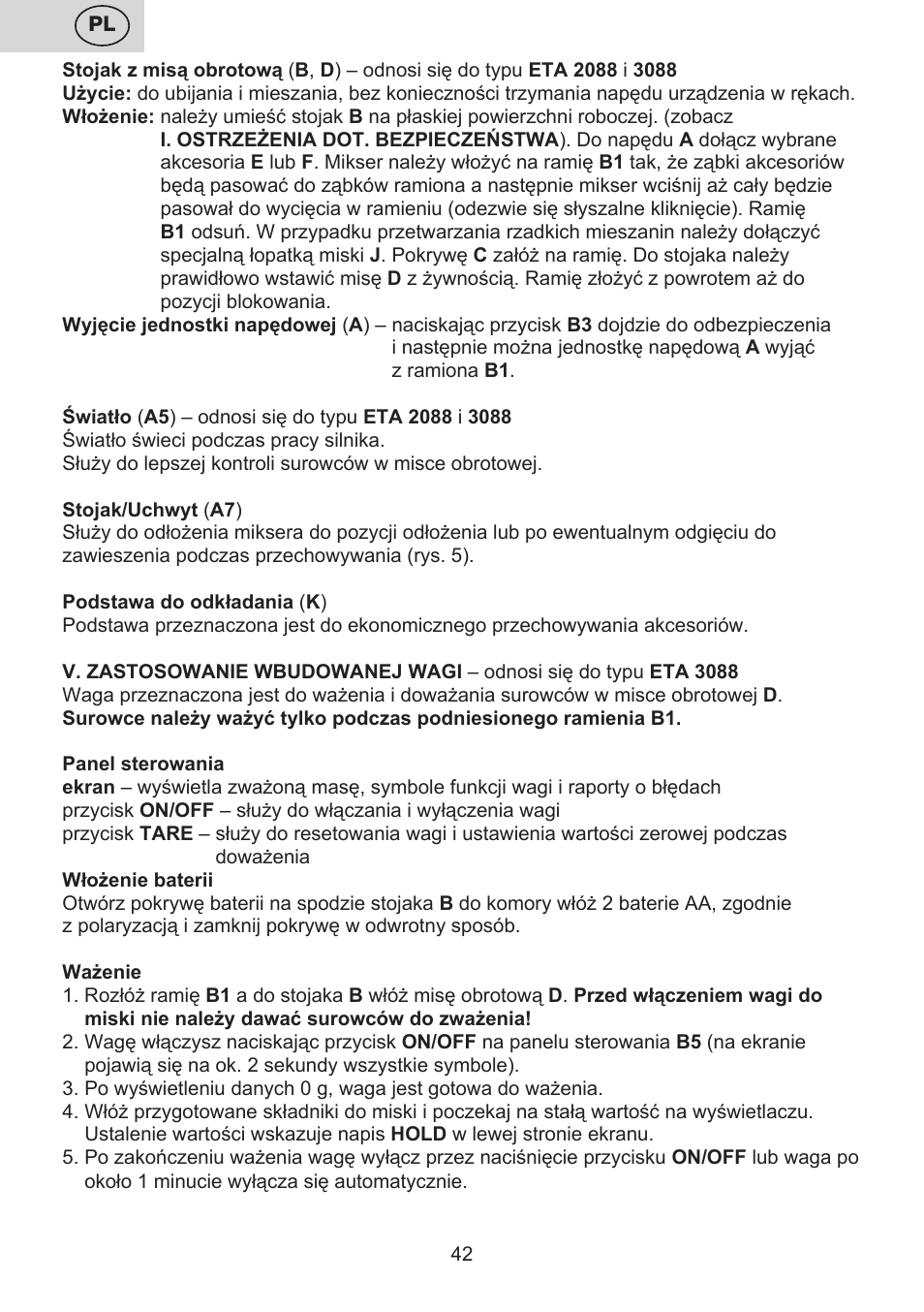 ETA Multiplo User Manual | Page 42 / 68