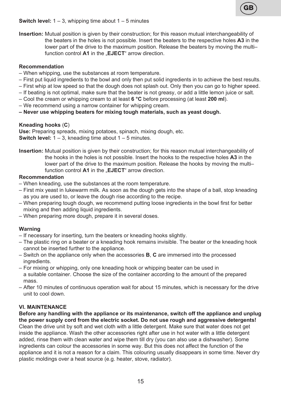 ETA Lavado User Manual | Page 15 / 40