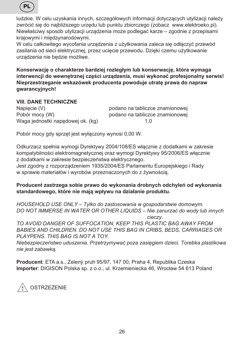 ETA Lavado User Manual | Page 26 / 40
