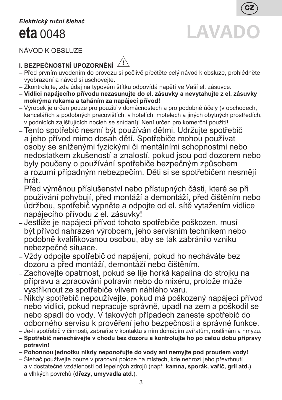 ETA Lavado User Manual | Page 3 / 40