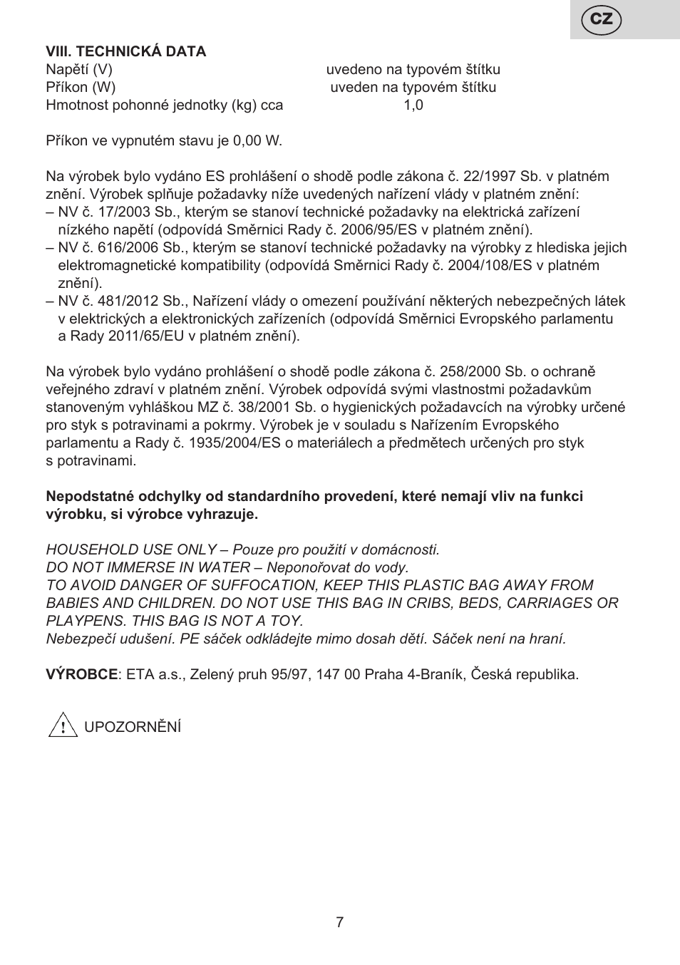 ETA Lavado User Manual | Page 7 / 40