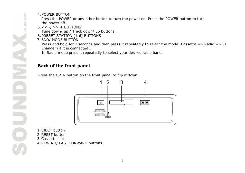 SoundMax SM-CCR3030 User Manual | Page 8 / 28