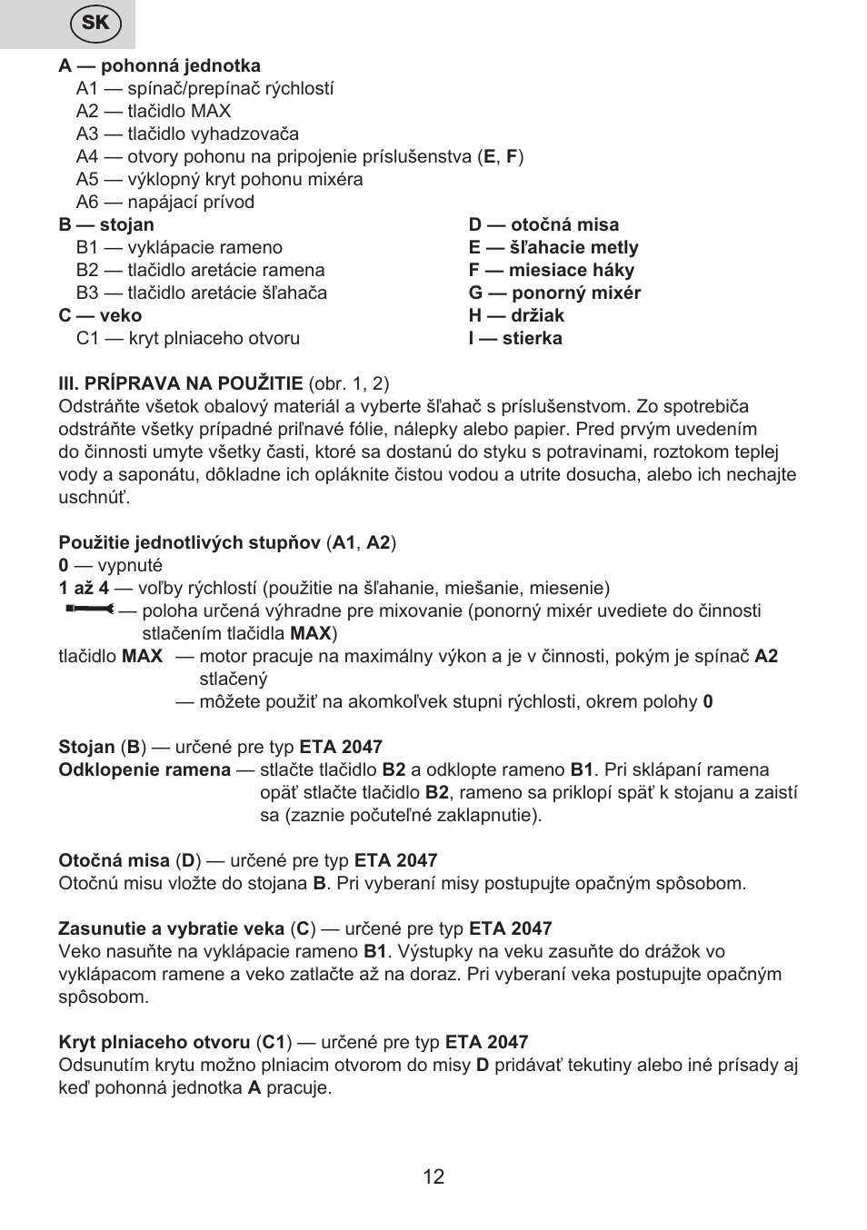 ETA Fresco User Manual | Page 12 / 48